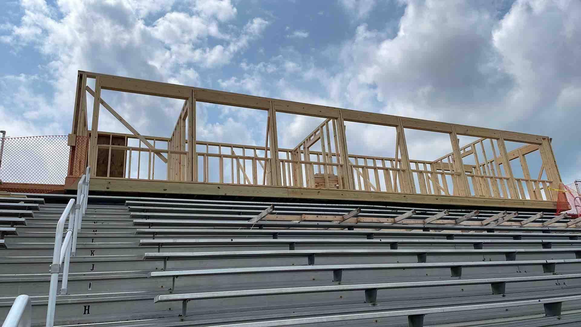 Frankfort High School Football Press Box Reconstruction Project Shows Progress