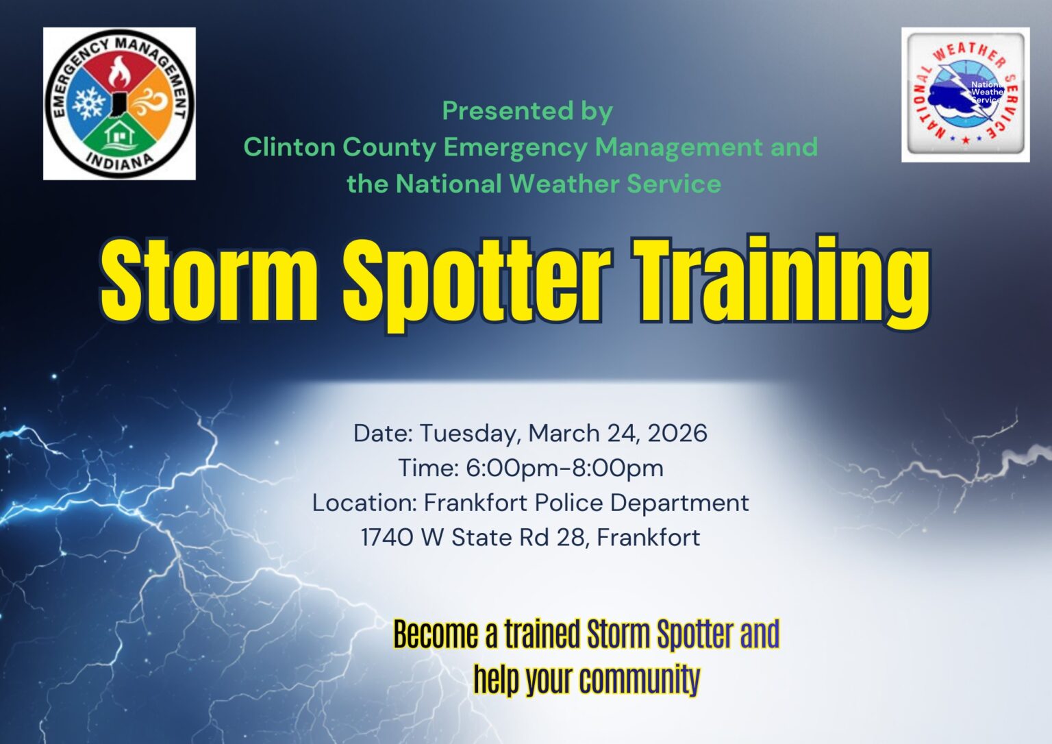 Free Storm Spotter Training From Clinton County Emergency Management