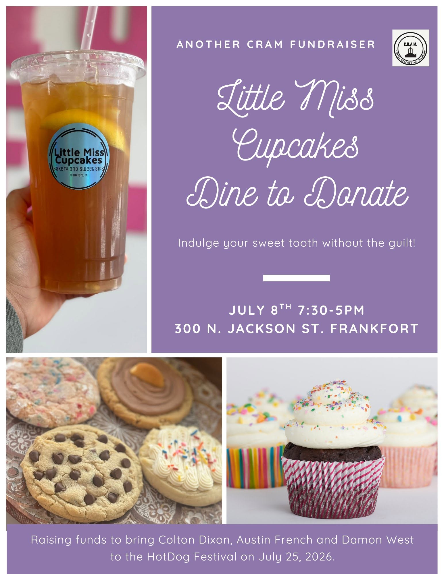 CRAM and“Little Miss Cupcakes” Dine-to-Donate Event Wednesday - Clinton ...
