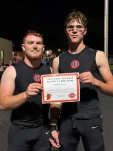 Gaige Kuzmicz and Trendan Kaser win First Bank Midwest Player of the Game